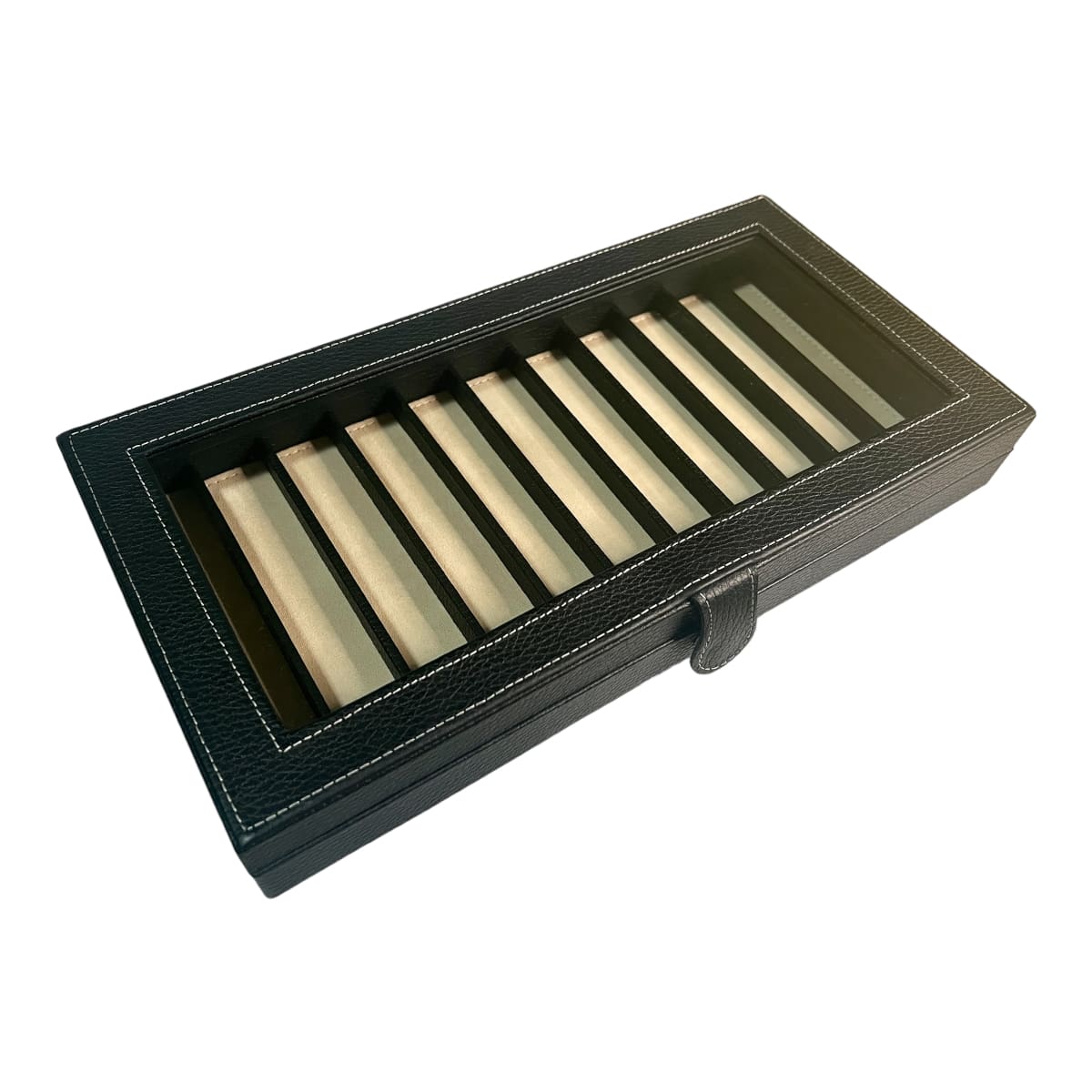 Caja en piel rectangular para guardar 11 plumas MACE