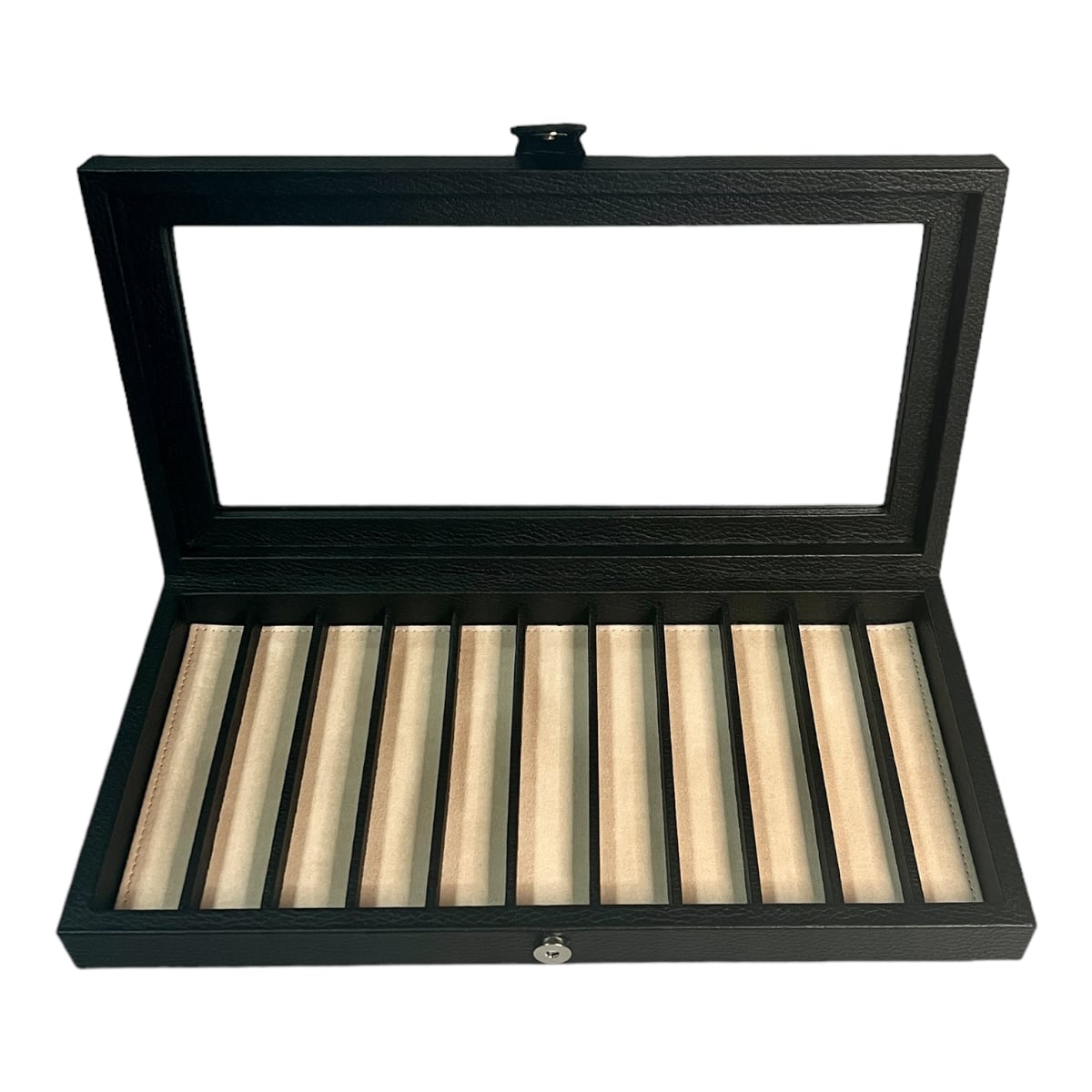 Caja en piel rectangular para guardar 11 plumas MACE