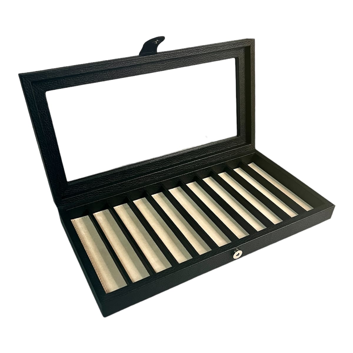 Caja en piel rectangular para guardar 11 plumas MACE