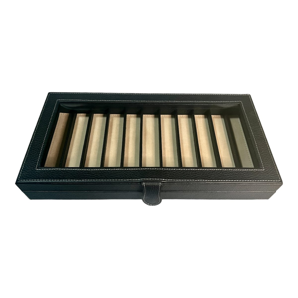 Caja en piel rectangular para guardar 11 plumas MACE