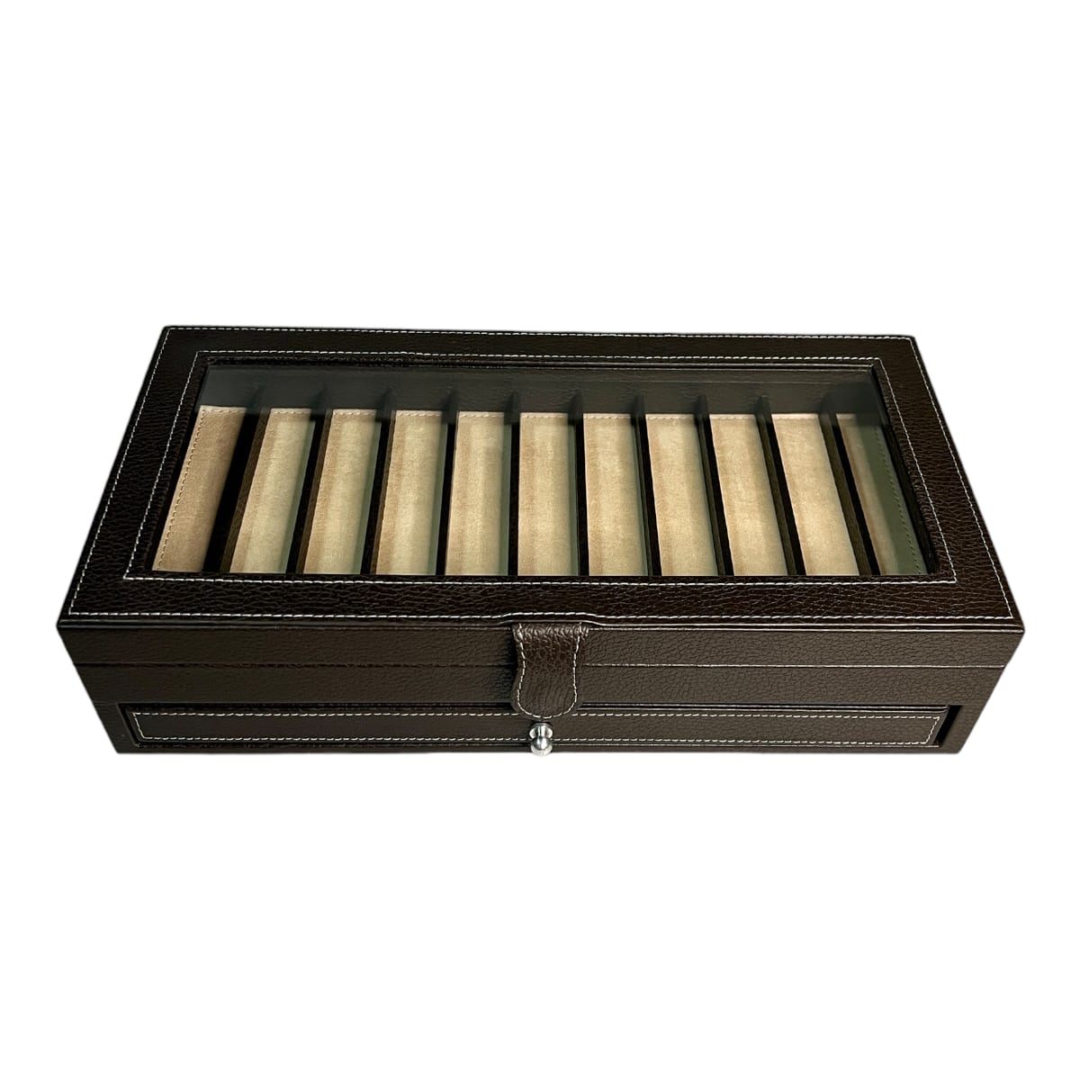Caja para guardar 22 plumas en piel MACE