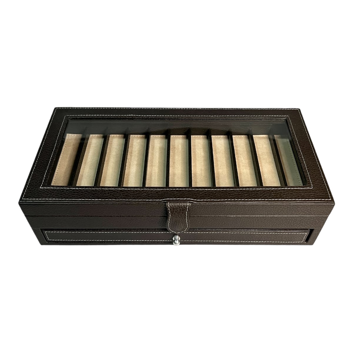 Caja para guardar 22 plumas en piel MACE