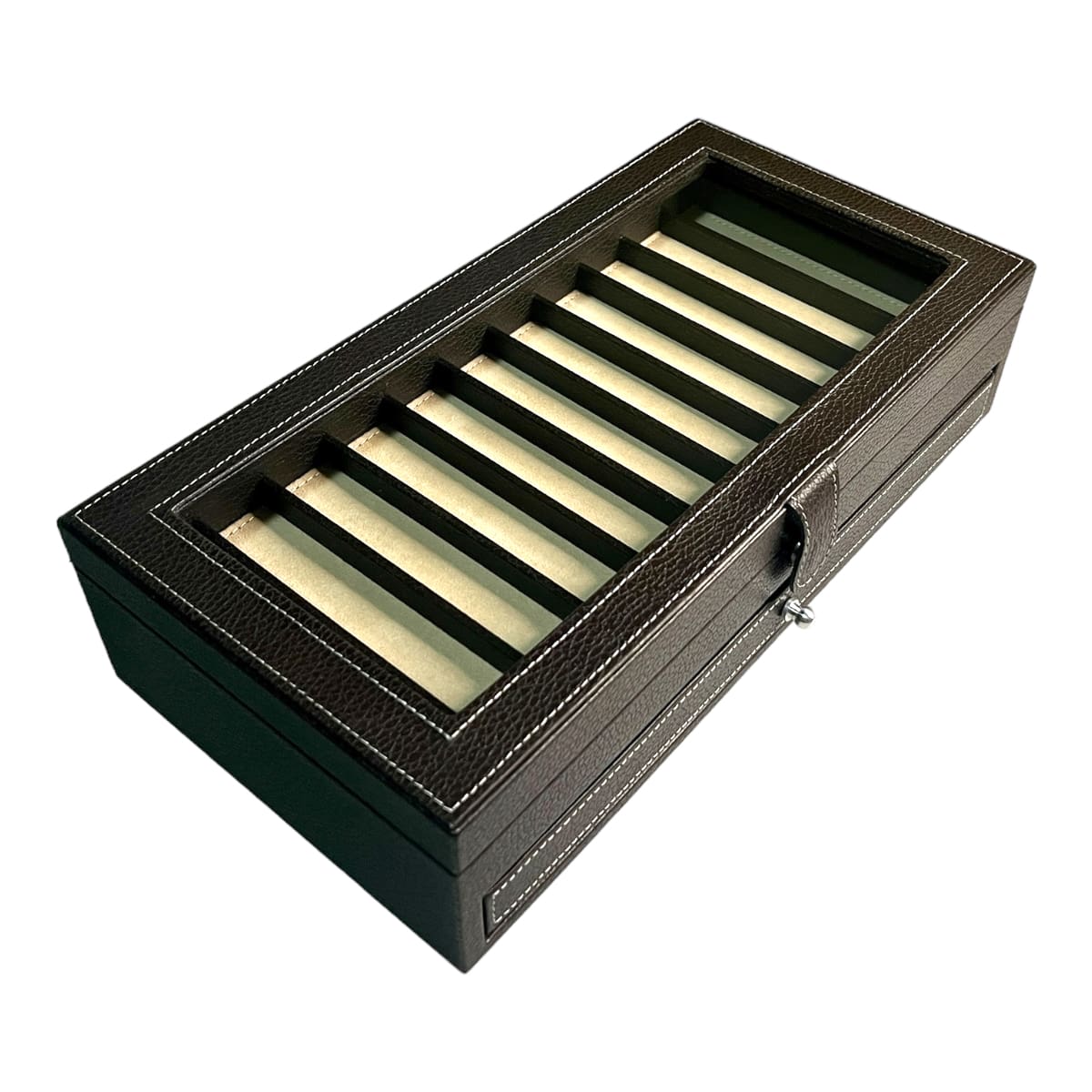 Caja para guardar 22 plumas en piel MACE