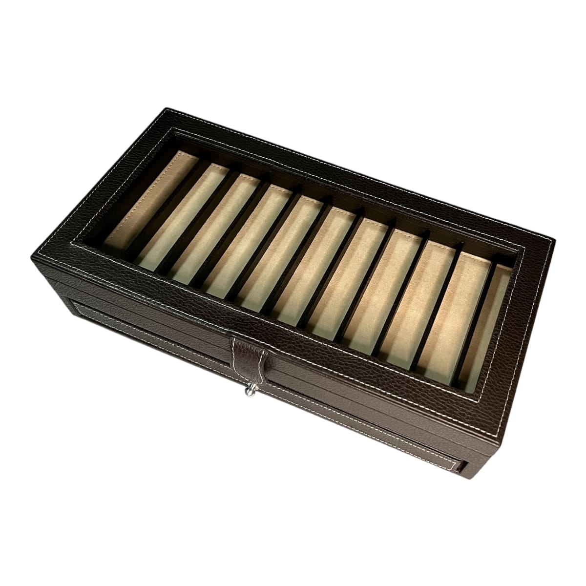Caja para guardar 22 plumas en piel MACE