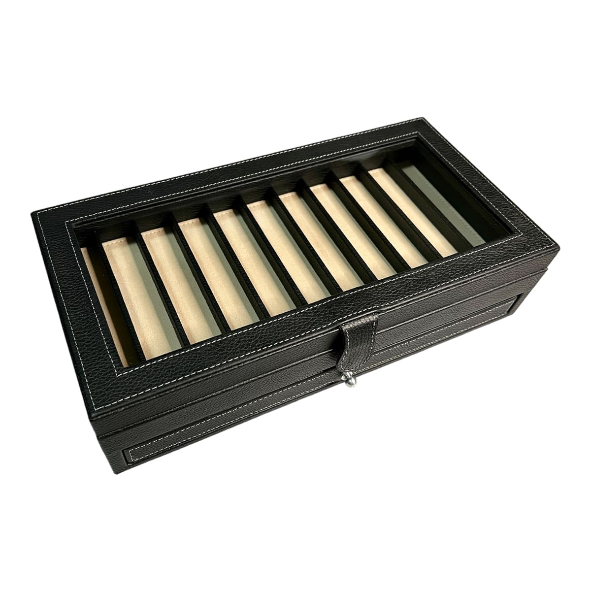 Caja para guardar 22 plumas en piel MACE