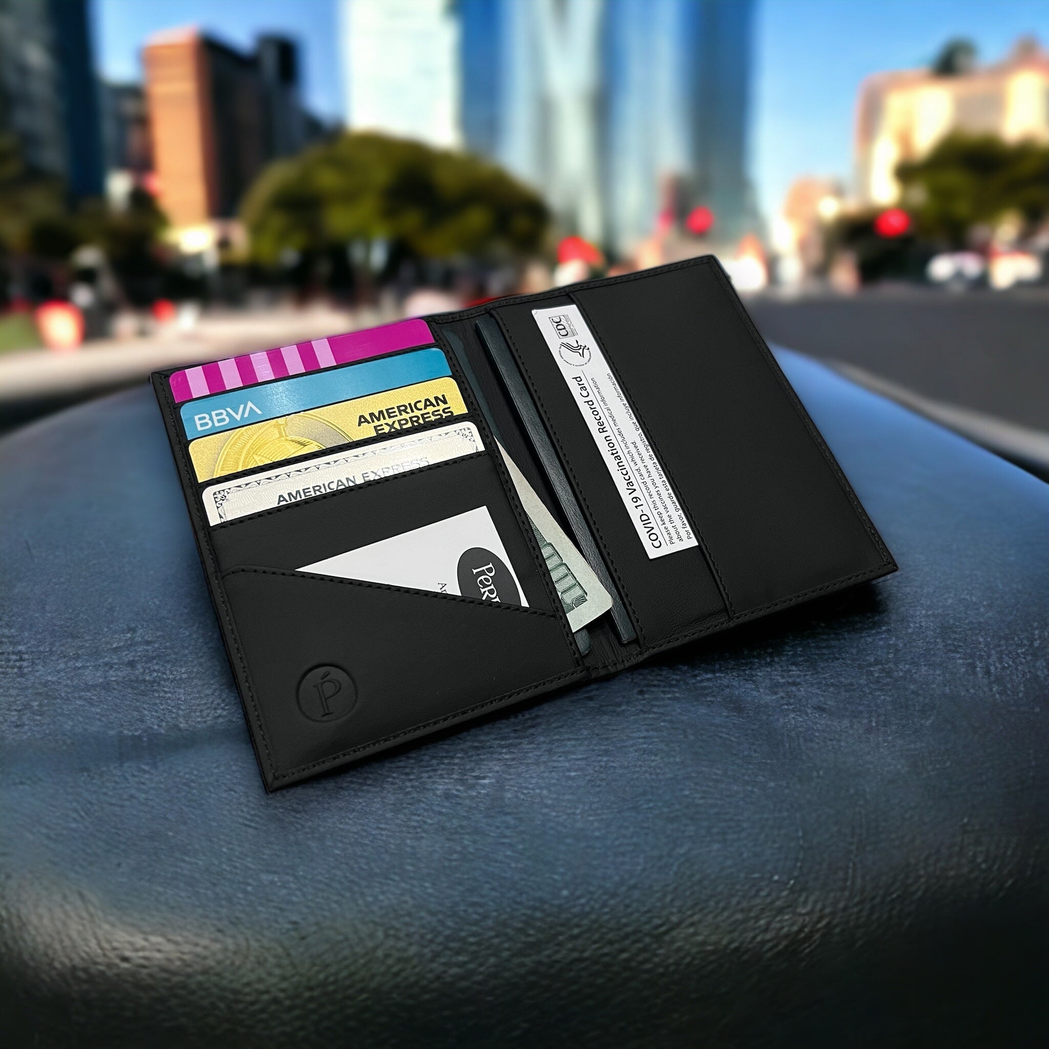 Porta Pasaporte Plano hecho en Piel MASA