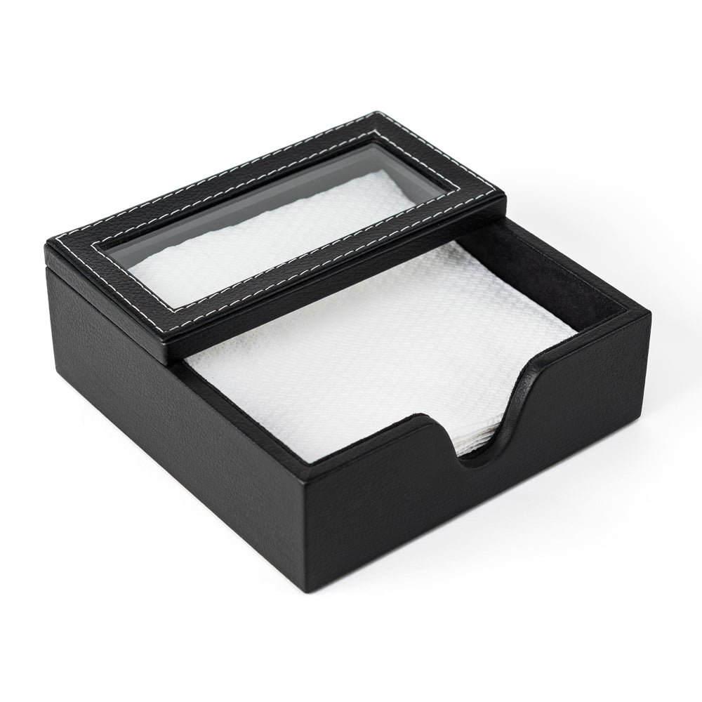 Servilletero de cuadrado hecho en piel ANOR