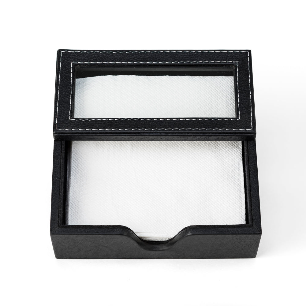 Servilletero de cuadrado hecho en piel ANOR