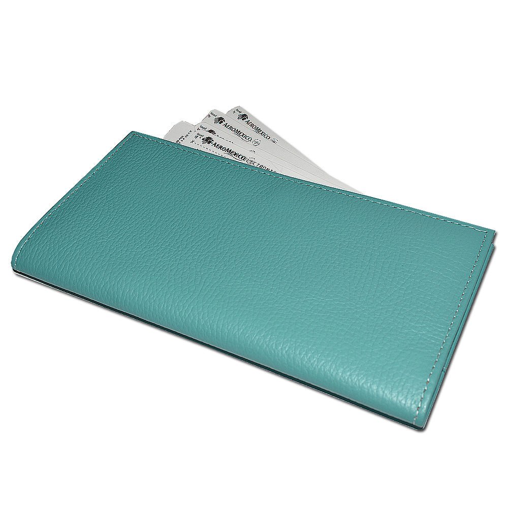 Boletera para viaje grabada hecha en piel FESA