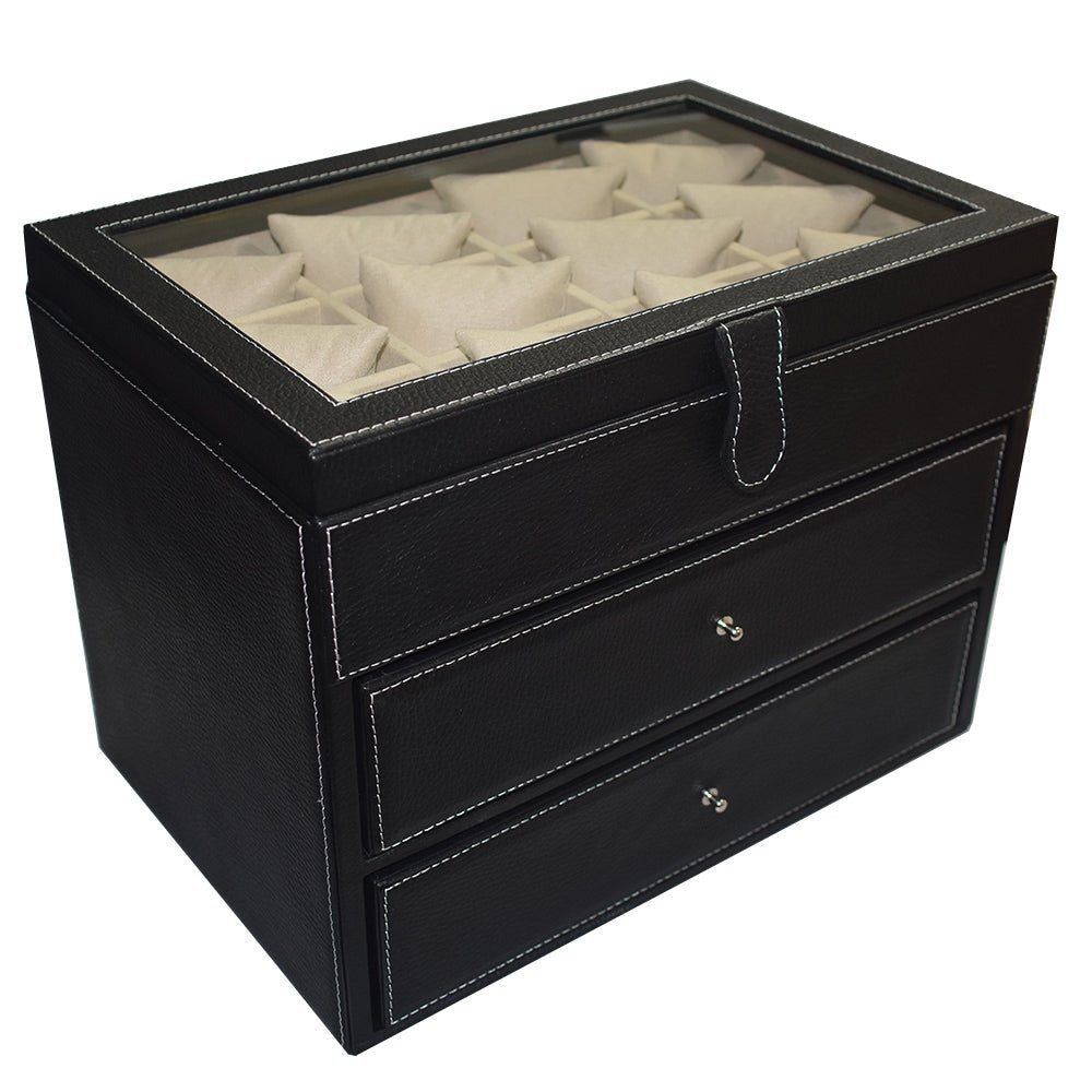 Caja 24 relojes y 6 lentes hecha en piel MACE