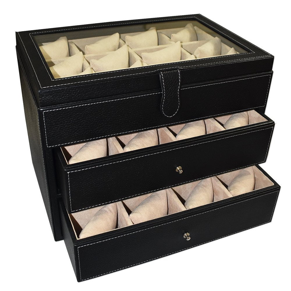 Caja 36 relojes hecha en piel MACE