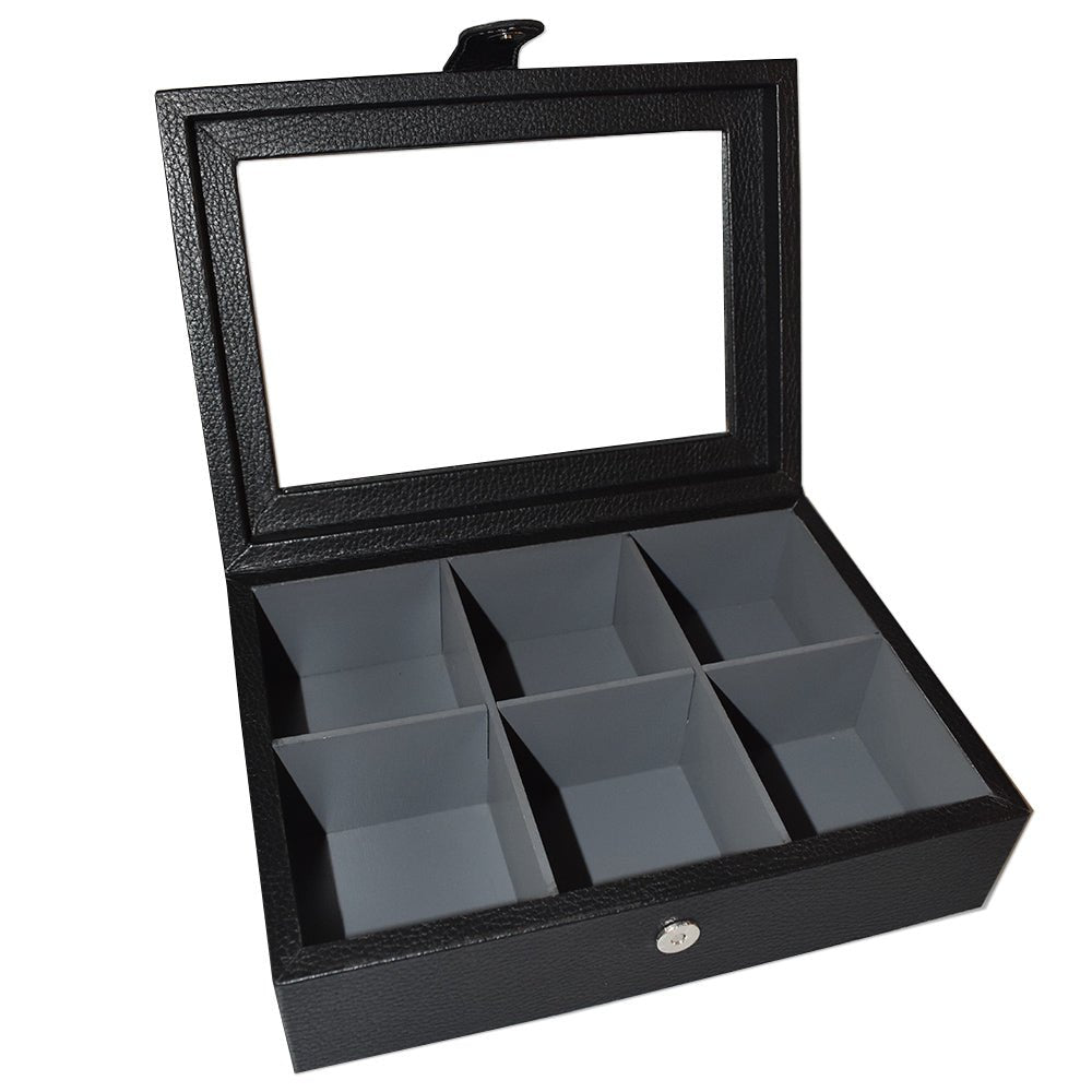 Caja de te con 6 compartimientos hecha en piel MACE