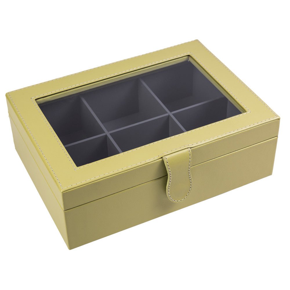 Caja de te con 6 compartimientos hecha en piel MACE