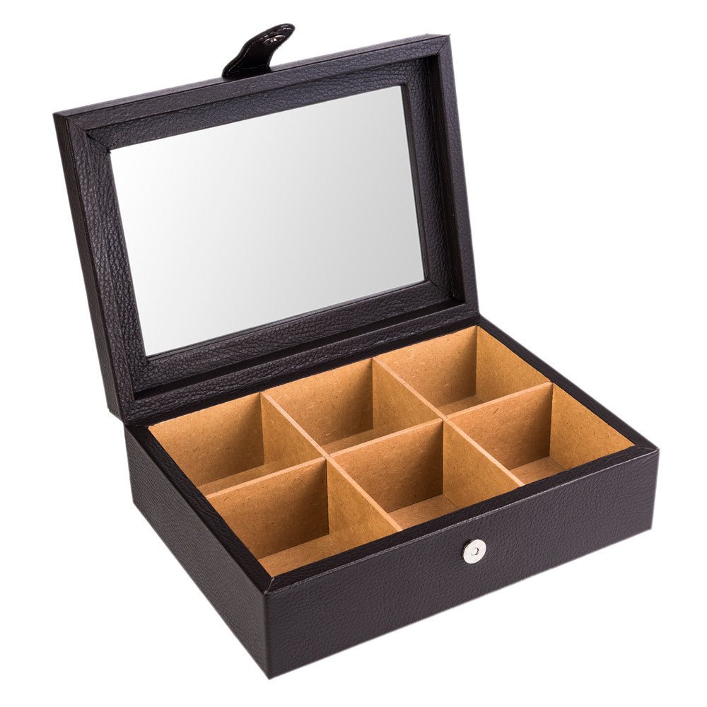 Caja de te con 6 compartimientos hecha en piel MACE