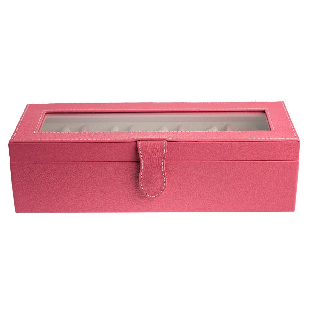 Caja en piel con tapa de cristal para guardar 5 relojes MACE