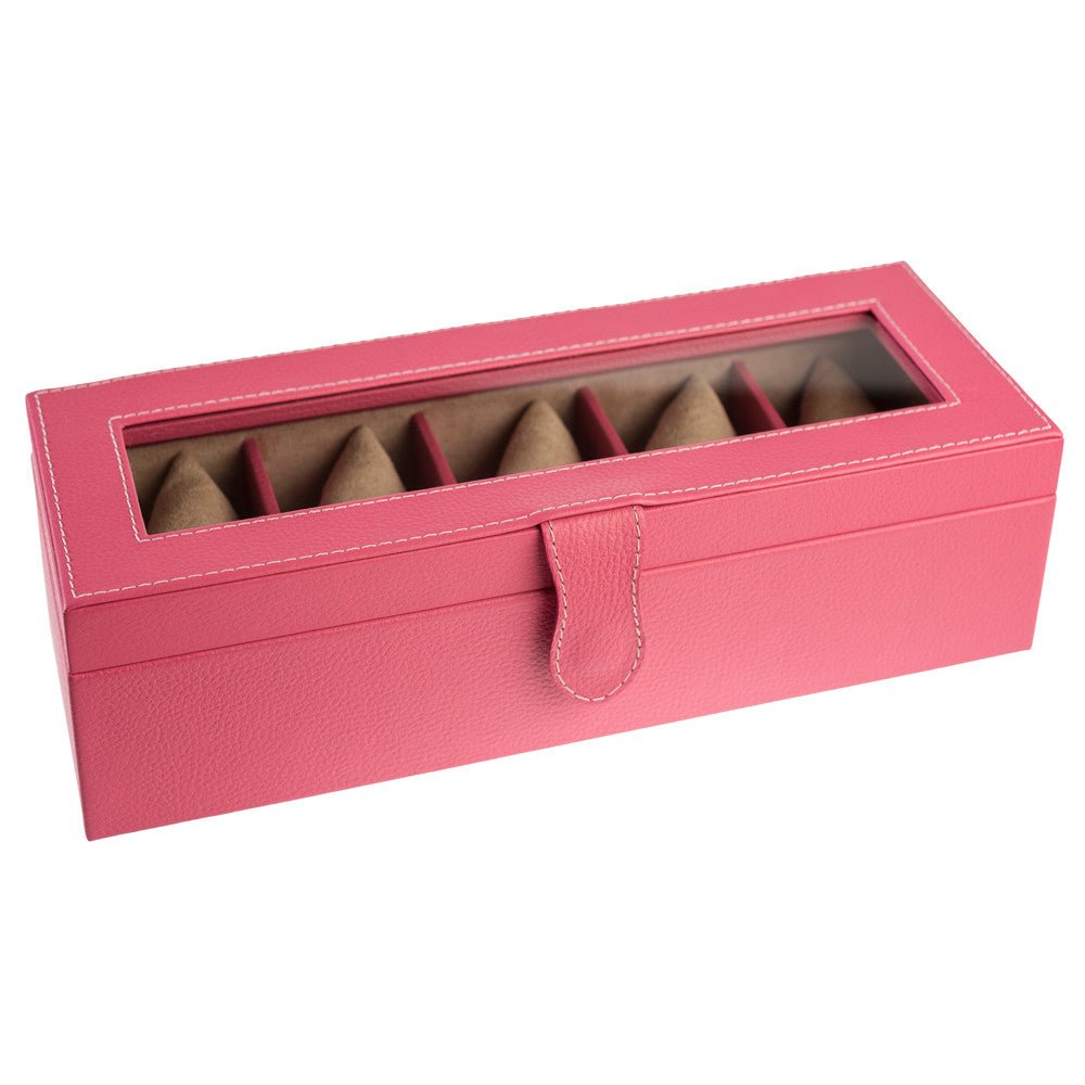 Caja en piel con tapa de cristal para guardar 5 relojes MACE