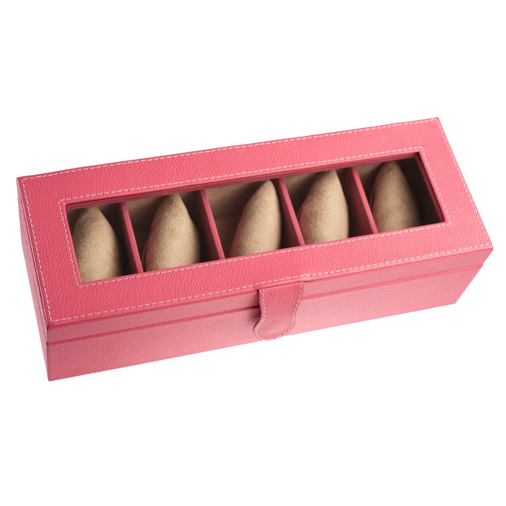 Caja en piel con tapa de cristal para guardar 5 relojes MACE