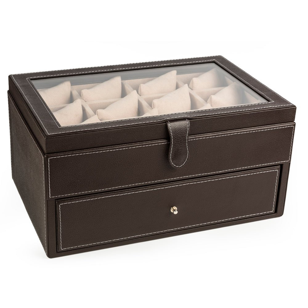 Caja en Piel para 12 relojes y 6 lentes MACE