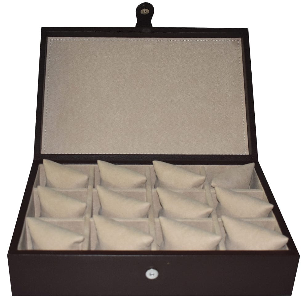 Caja en piel para guardar 12 relojes Perré hecho a mano