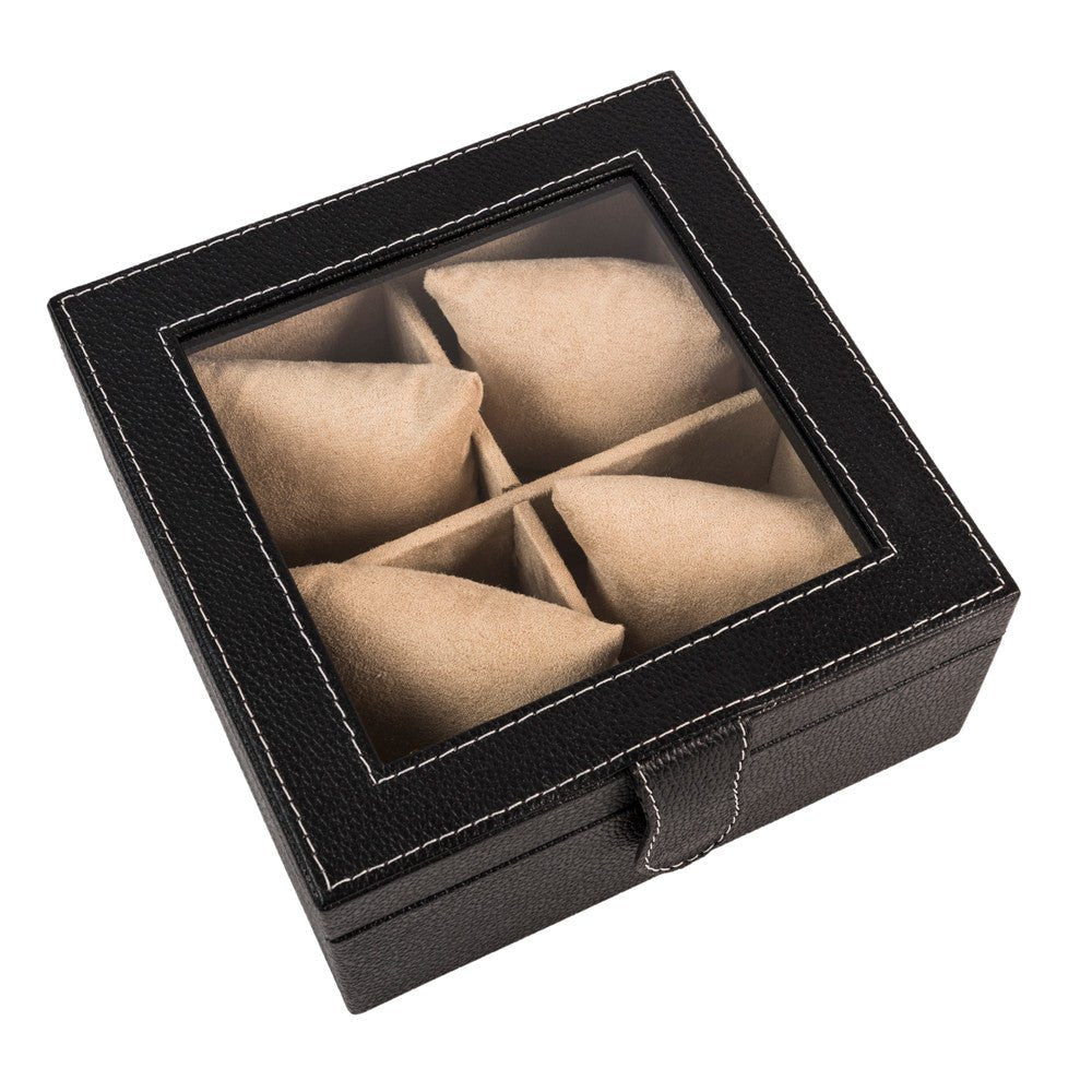 Caja en piel para guardar 4 relojes MACE