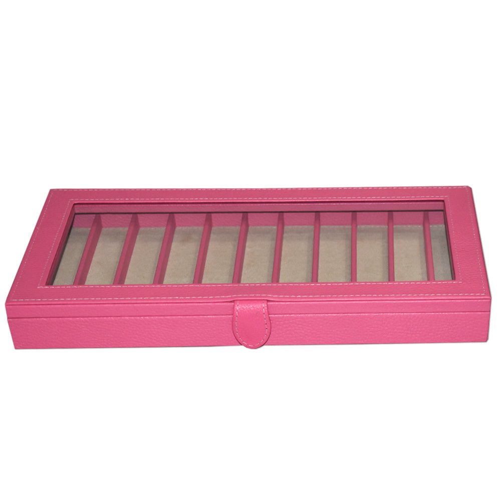 Caja en piel rectangular para guardar 11 plumas MACE