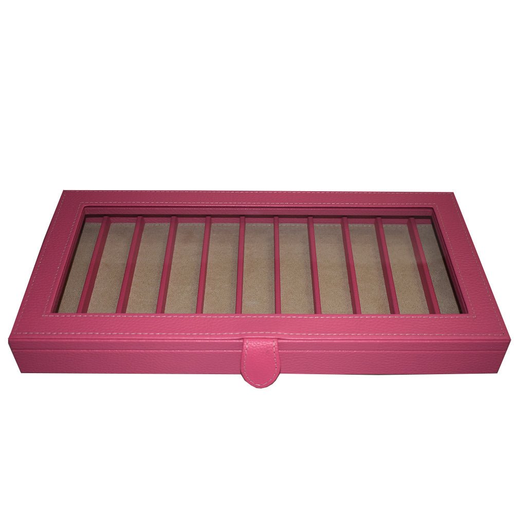 Caja en piel rectangular para guardar 11 plumas MACE