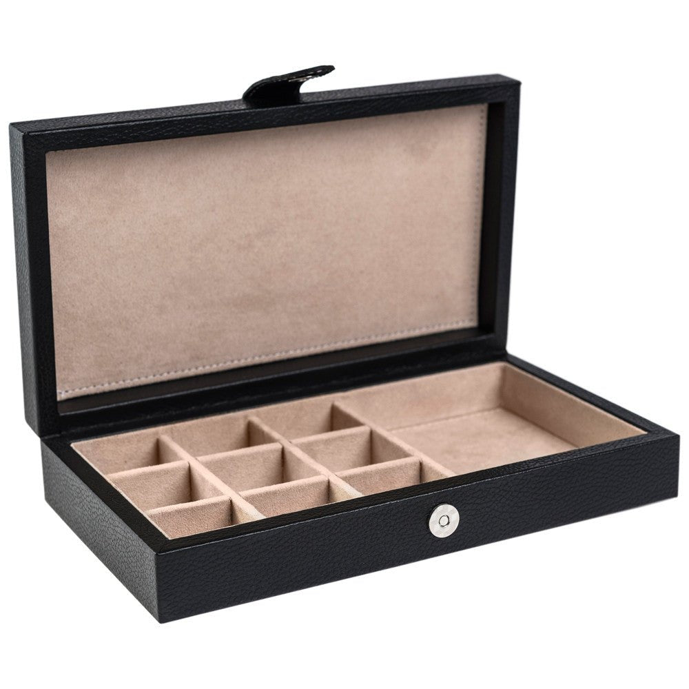 Caja en piel rectangular para guardar mancuernillas MACE