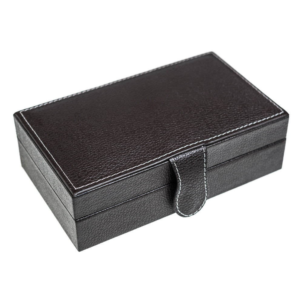 Caja en piel rectangular para guardar 8 mancuernillas | Artesanias MACE