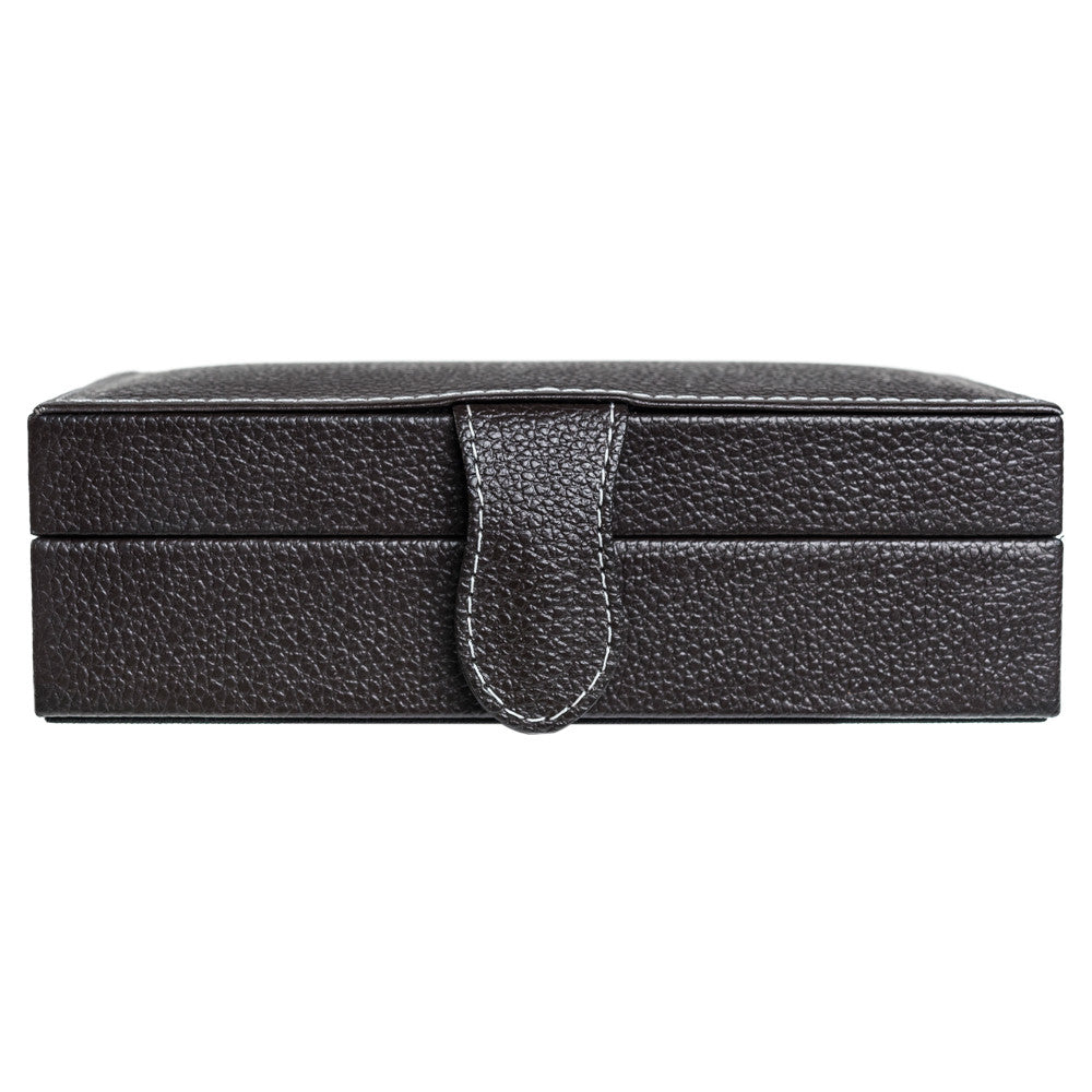 Caja en piel rectangular para guardar 8 mancuernillas | Artesanias MACE