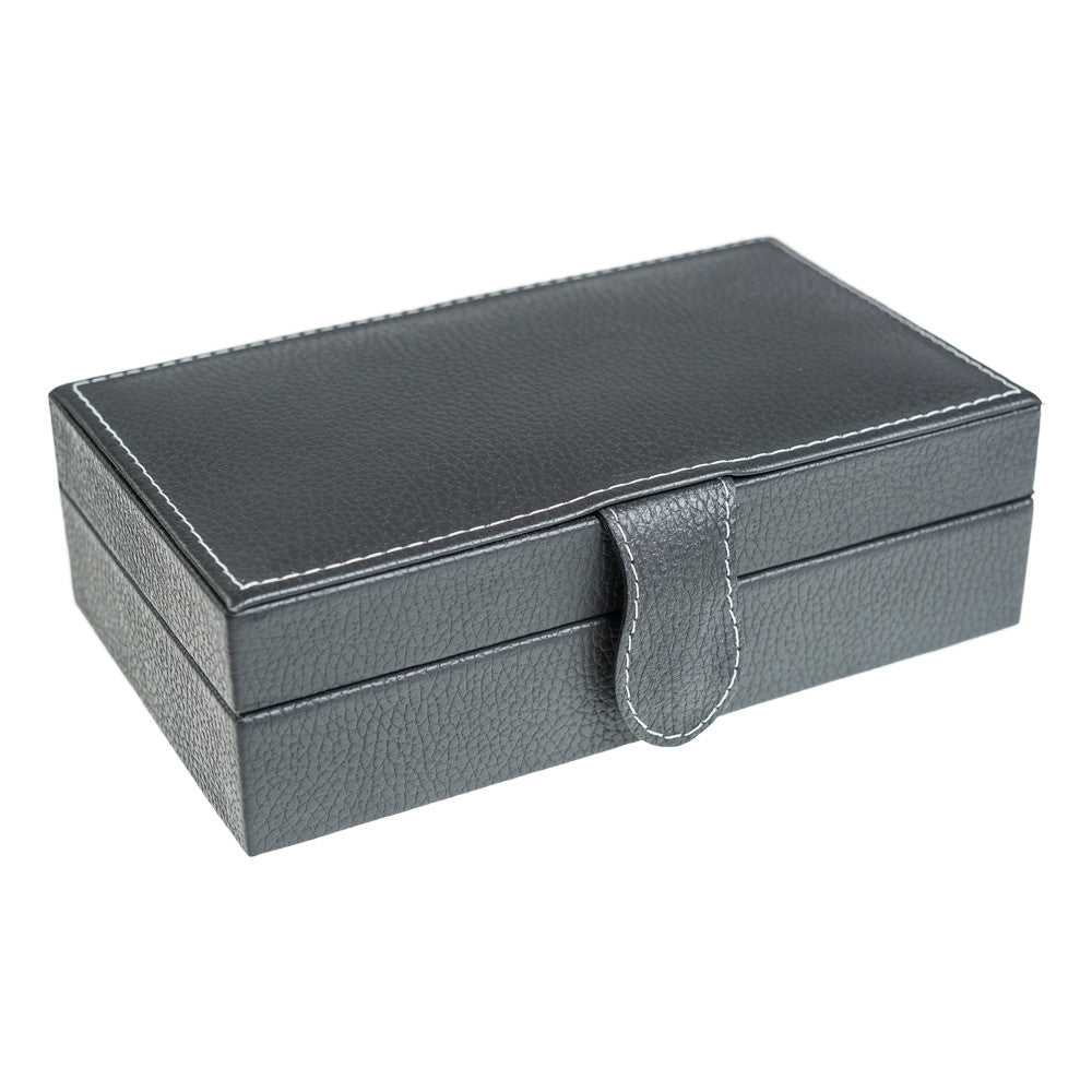 Caja en piel rectangular para guardar 8 mancuernillas | Artesanias MACE