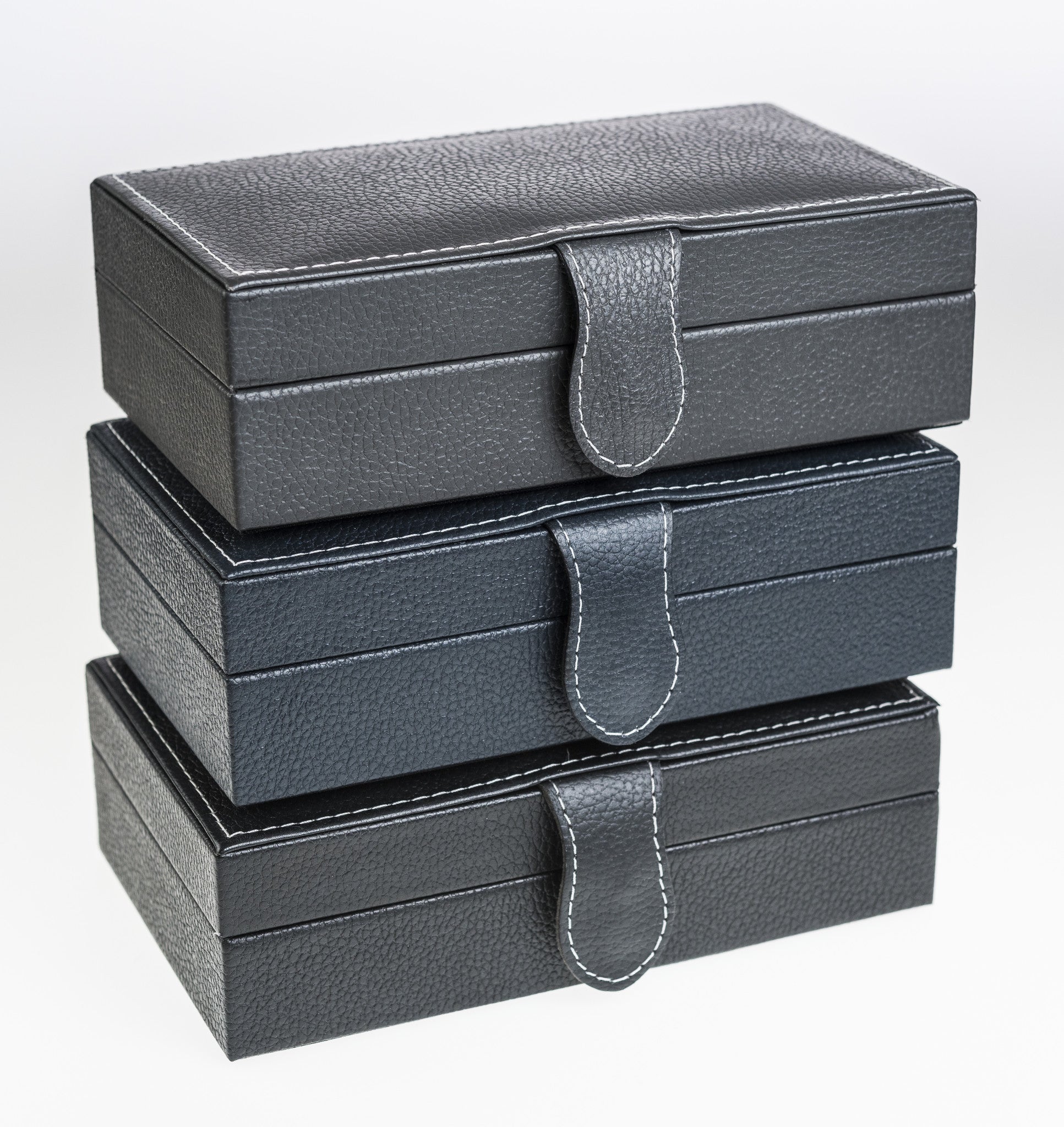 Caja en piel rectangular para guardar 8 mancuernillas | Artesanias MACE