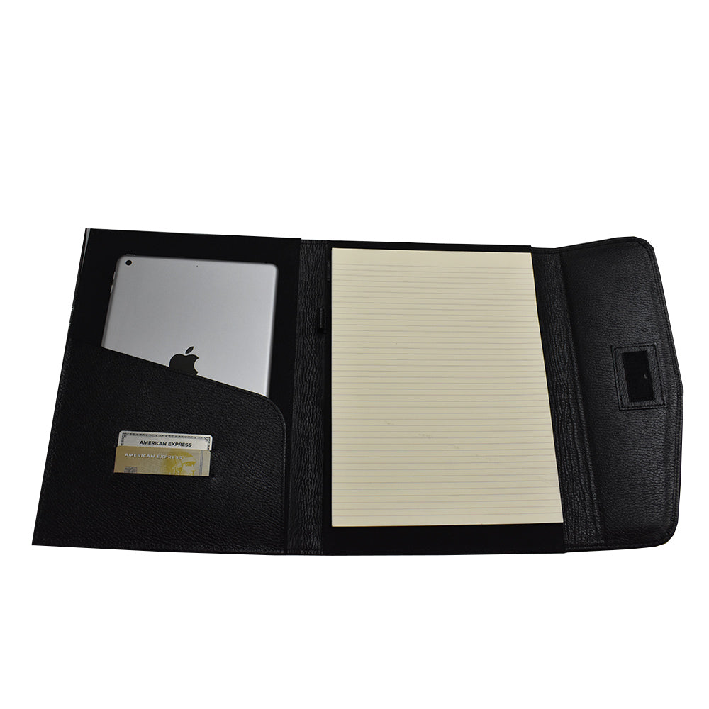 Carpeta finest hecha en piel tamaño carta con sobre al frente MACE