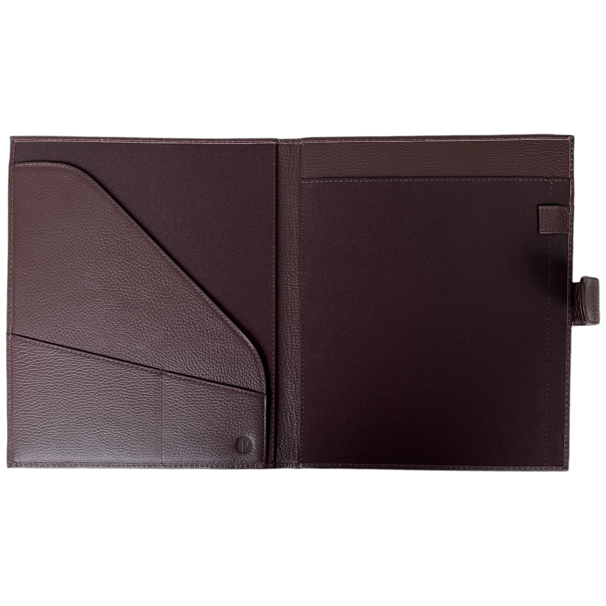 Carpeta hecha en piel tamaño carta con solapa ANOR