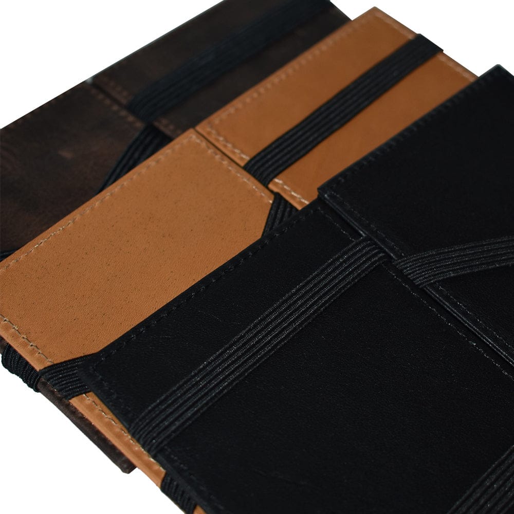 Cartera mágica tipo tarjetero con resorte hecho en piel ADAR