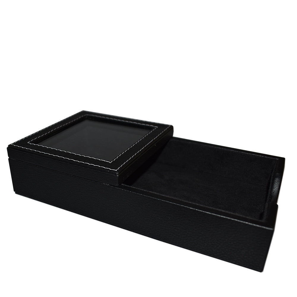 Servilletero rectangular hecho en piel ANOR