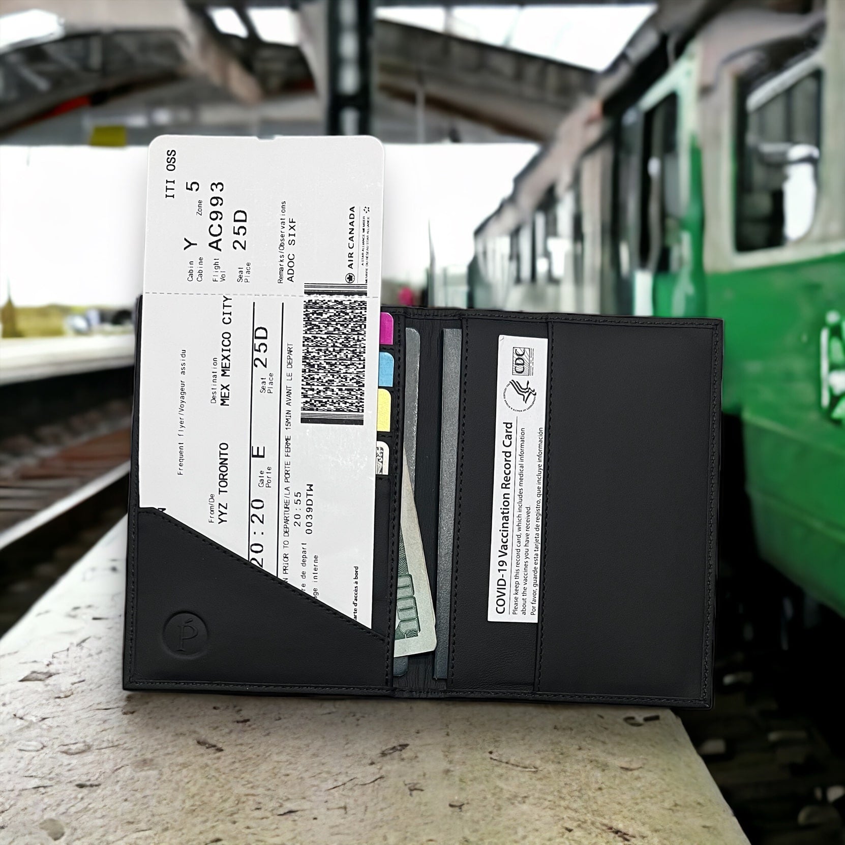 Porta Pasaporte Plano hecho en Piel MASA