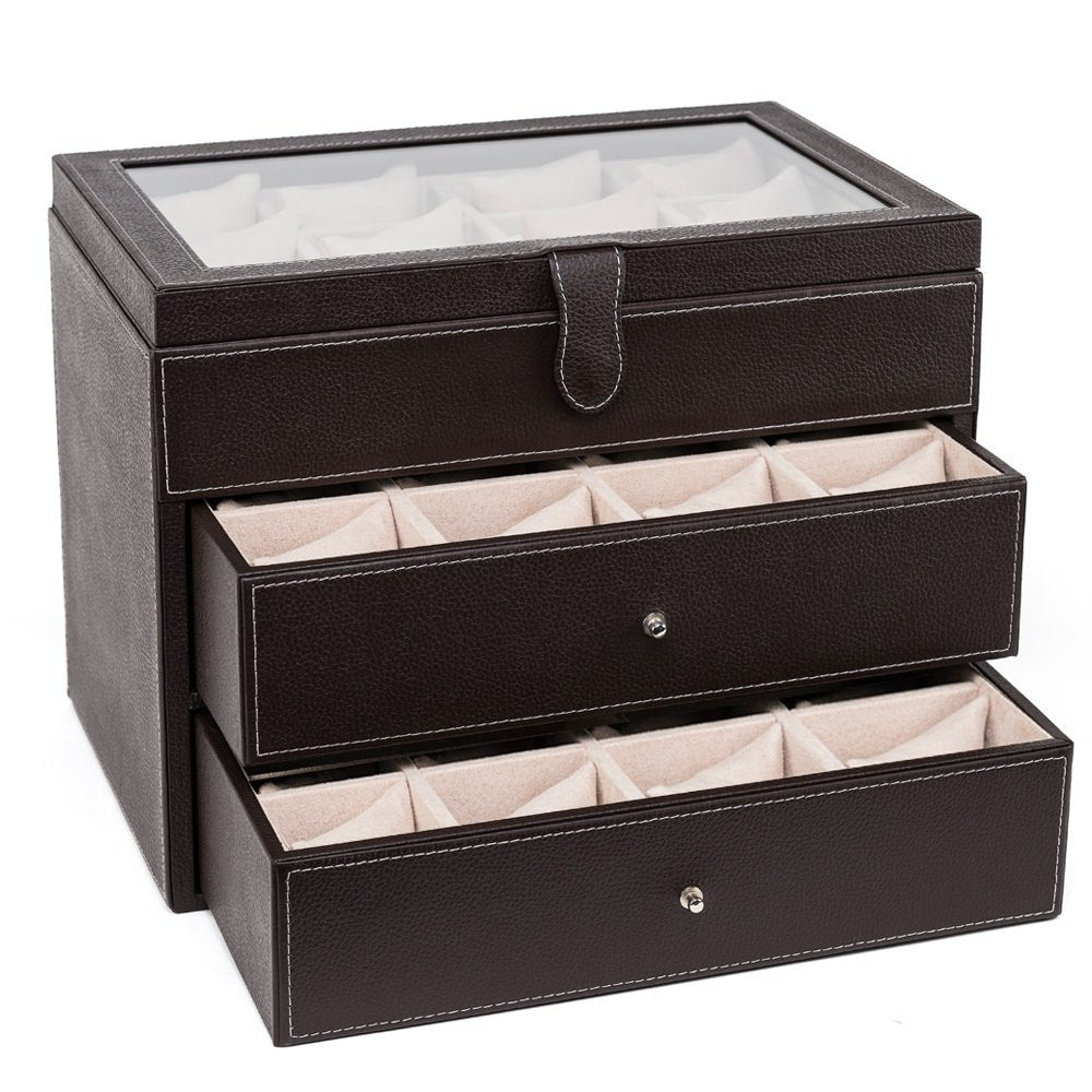 Caja 36 relojes hecha en piel MACE