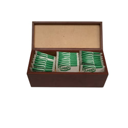 Caja de té con 3 compartimientos hecha en piel MACE