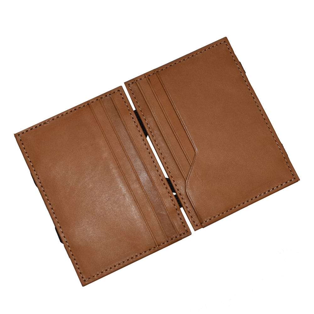 Cartera mágica tipo tarjetero con resorte hecho en piel ADAR